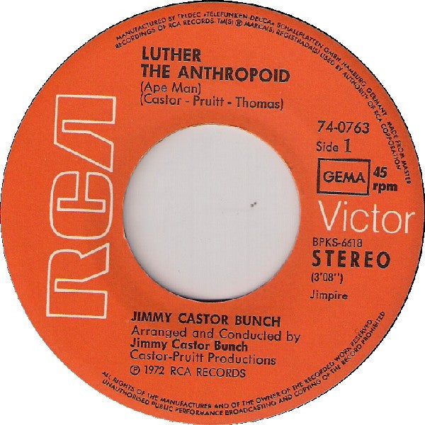 The Jimmy Castor Bunch -Luther The Anthropoid (Ape Man)