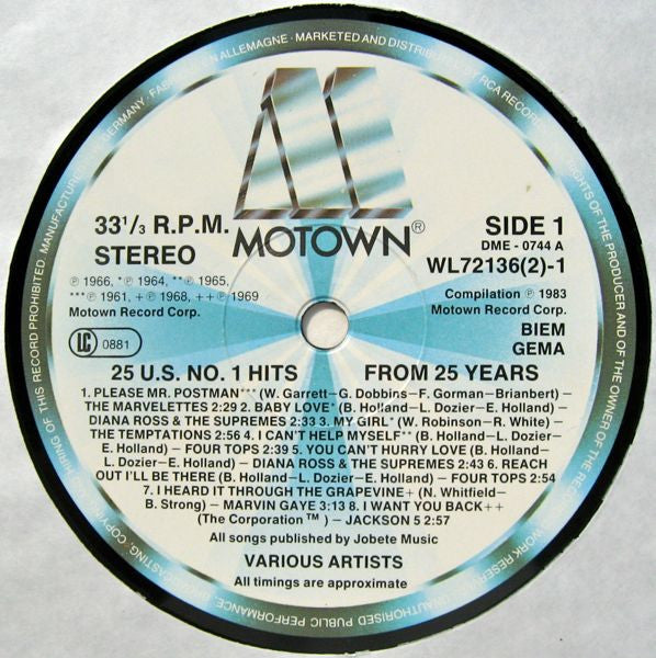Various -25 U.S. No.1 Hits From 25 Years