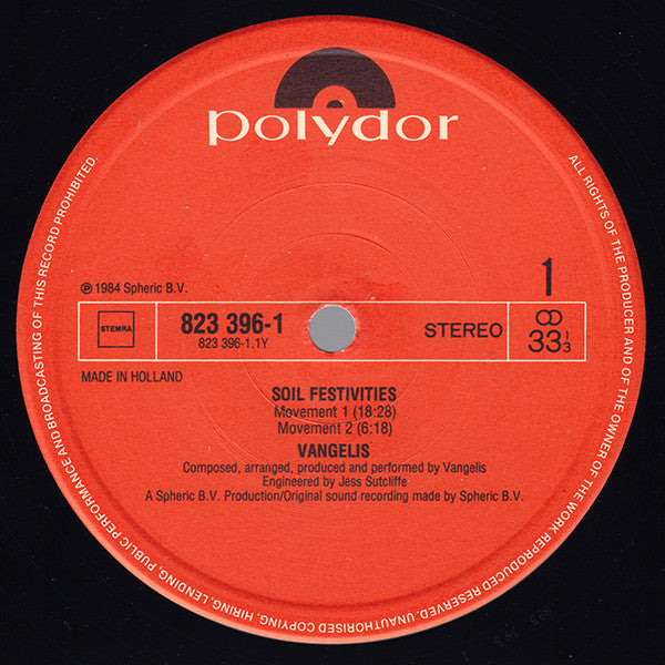 Vangelis -Soil Festivities