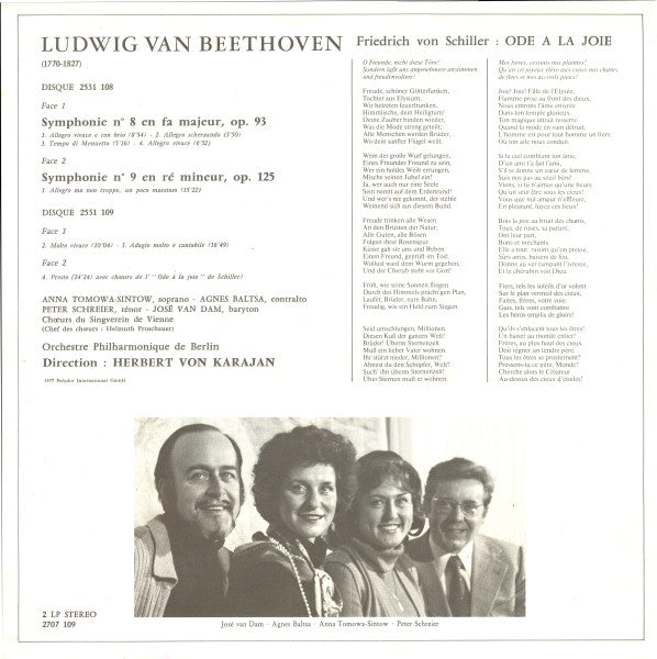 Ludwig van Beethoven / Herbert von Karajan, Orchestre Philharmonique De Berlin* -Symphonie No. 8 En Fa Majeur, Op. 93 - Symphonie No. 9 En Ré Mineur, Op. 125