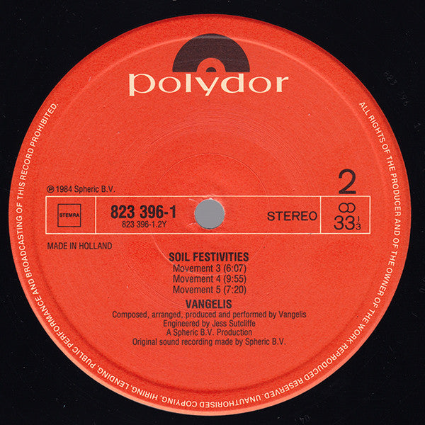 Vangelis -Soil Festivities
