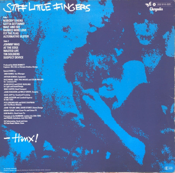 Stiff Little Fingers -Hanx!