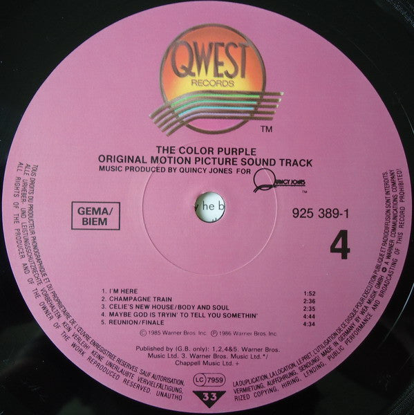 Quincy Jones -The Color Purple (Original Motion Picture Sound Track)
