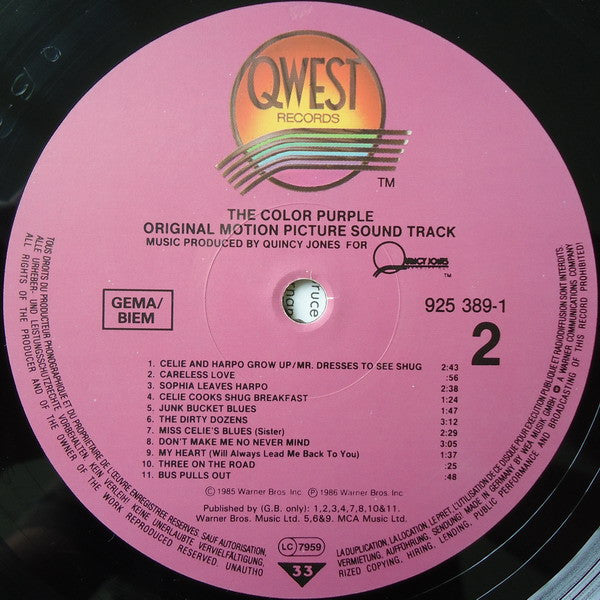 Quincy Jones -The Color Purple (Original Motion Picture Sound Track)
