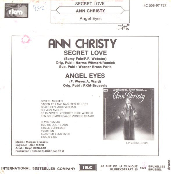 Ann Christy -Secret Love / Angel Eyes