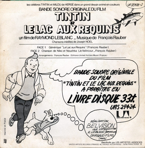 François Rauber -Bande Sonore Originale Du Film Tintin Et Le Lac Aux Requins