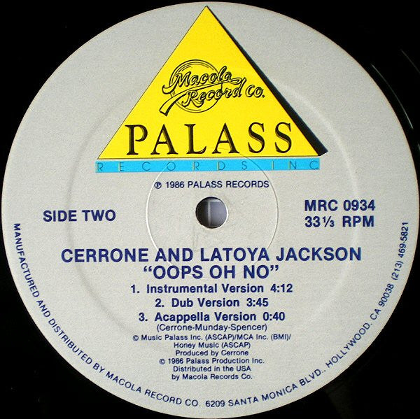 Cerrone & La Toya Jackson -Oops Oh No!