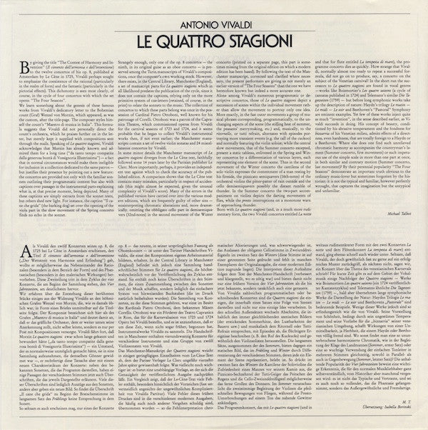Antonio Vivaldi, The English Concert, Simon Standage ∙ Trevor Pinnock -Le Quattro Stagioni