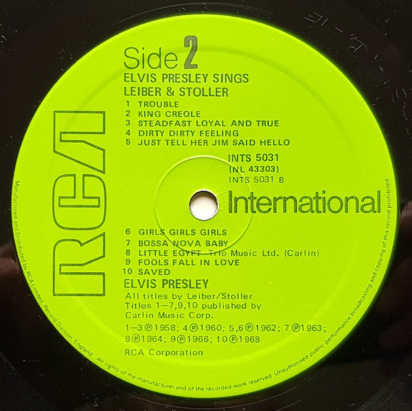 Elvis Presley -Elvis Presley Sings Leiber & Stoller