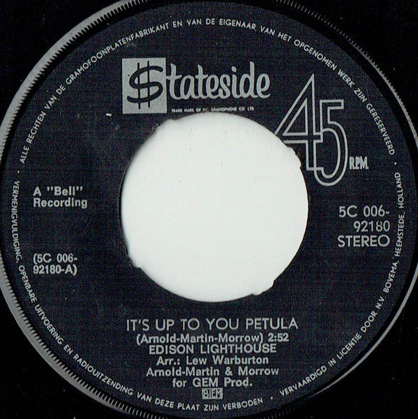 Edison Lighthouse -It's Up To You Petula