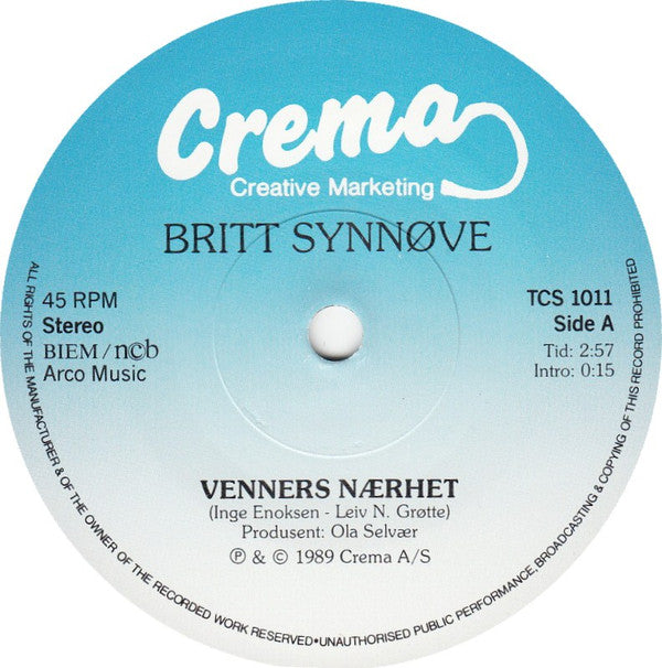 Britt Synnøve* -Venners Nærhet