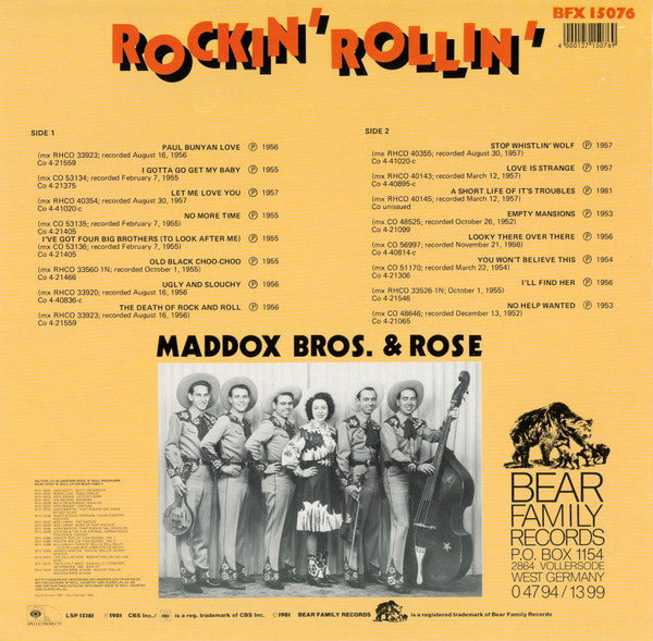 Maddox Bros. & Rose* -Rockin' Rollin'