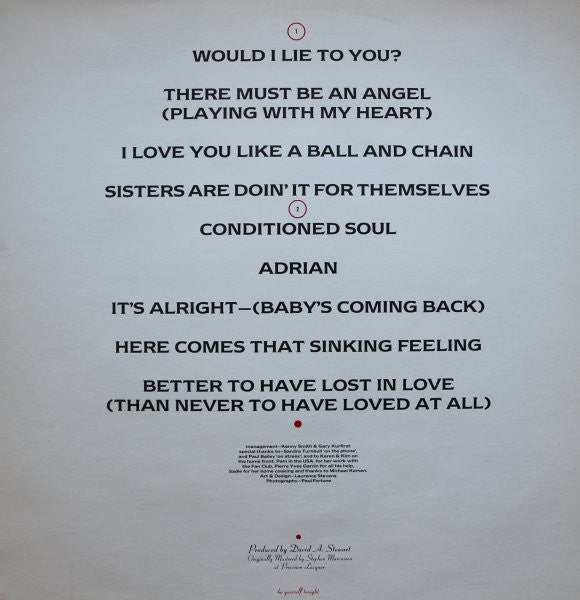 Eurythmics -Be Yourself Tonight