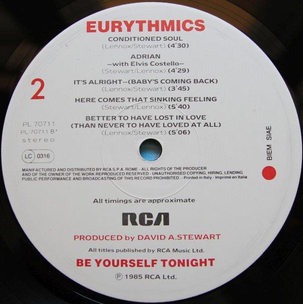 Eurythmics -Be Yourself Tonight