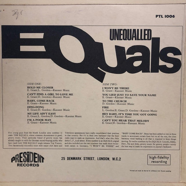 The Equals -Unequalled Equals