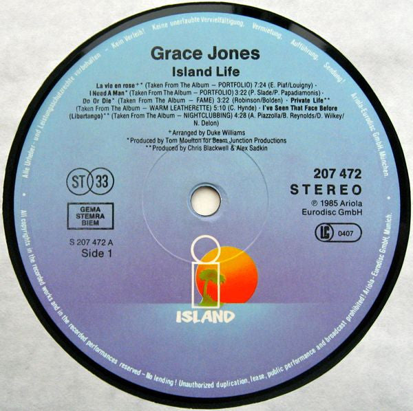Grace Jones -Island Life