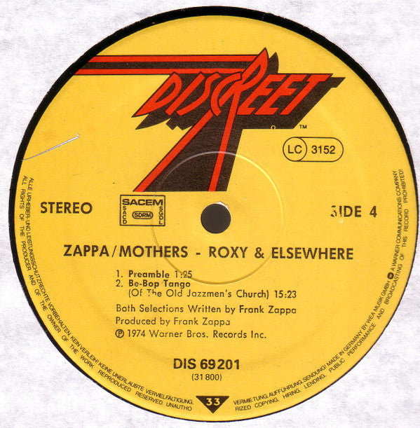 Zappa* / Mothers* -Roxy & Elsewhere