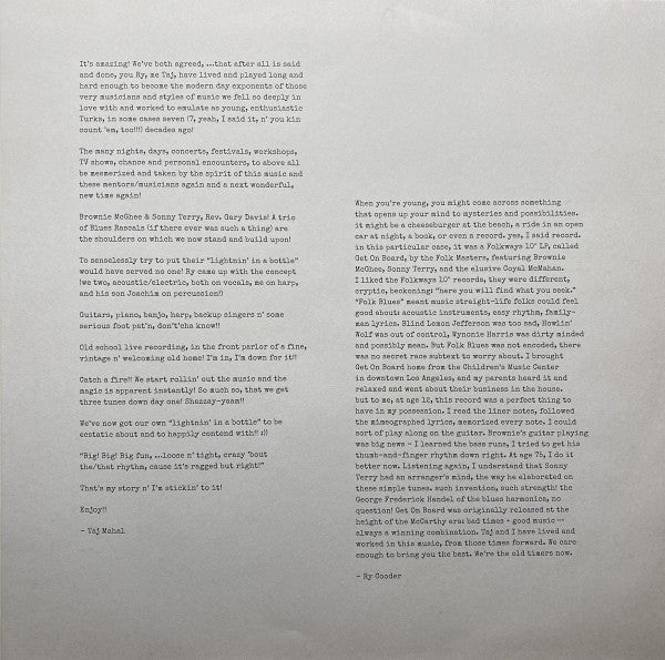 Taj Mahal & Ry Cooder -Get On Board (The Songs Of Sonny Terry & Brownie McGhee)