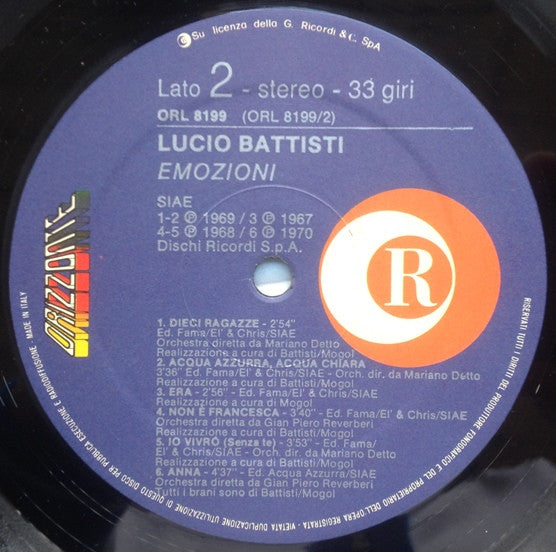 Lucio Battisti -Emozioni