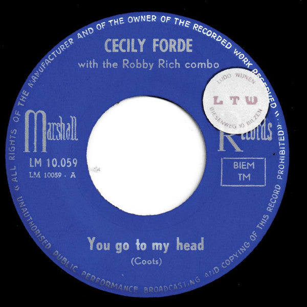 Cecily Forde With The Robby Rich Combo - You Go To My Head