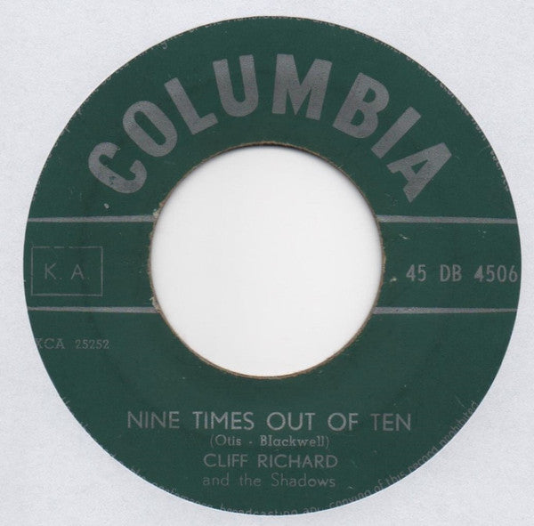 Cliff Richard And The Shadows* -Nine Times Out Of Ten