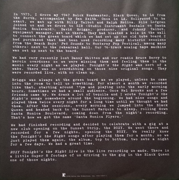 Neil Young -Roxy (Tonight's The Night Live)