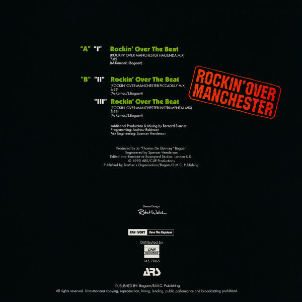 Technotronic Featuring Ya Kid K -Rockin' Over The Beat (The Bernard Sumner "Rockin' Over Manchester" Remixes)