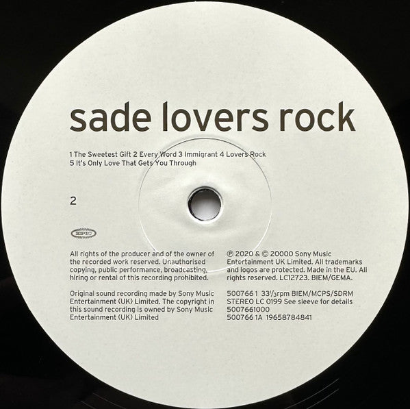 Sade -Lovers Rock