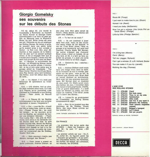 Rolling Stones* -«L'âge D'or» Des Rolling Stones - Vol 1 - Carol