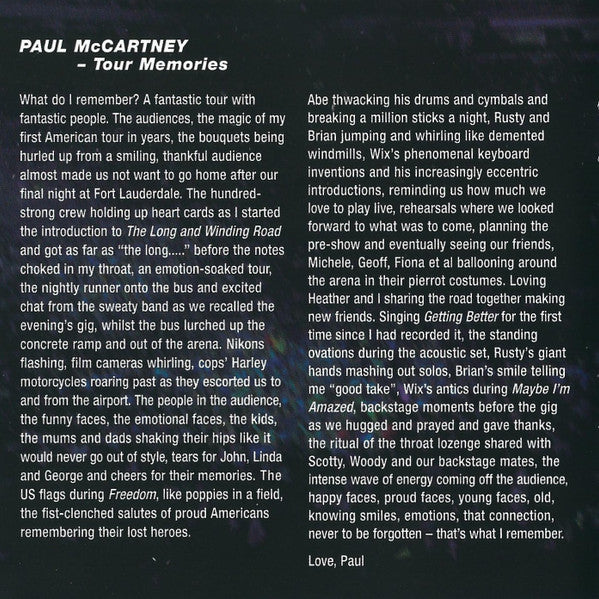 Paul McCartney -Back In The World (Live)