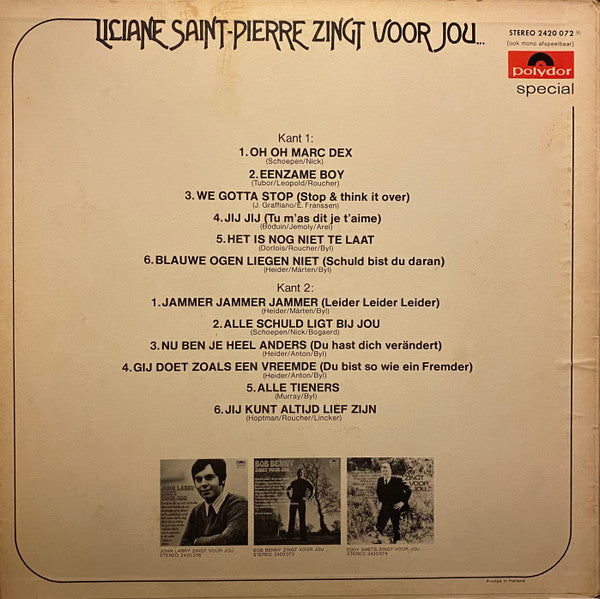 Liliane Saint-Pierre -Zingt Voor Jou