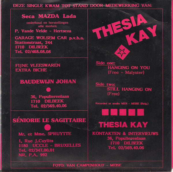 Thesia Kay -Hanging On You