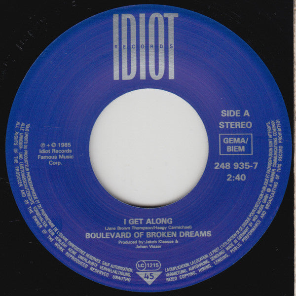 The Boulevard Of Broken Dreams Orchestra - I Get Along Without You Very Well ( Exept Sometimes ) / Say It Is'nt So