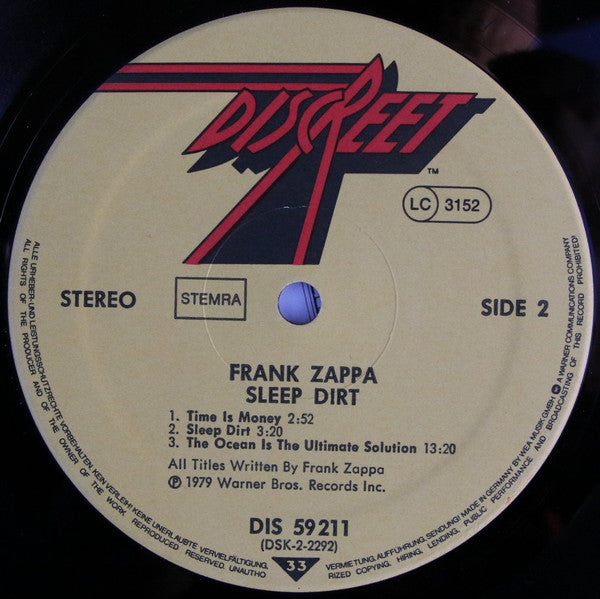 Frank Zappa -Sleep Dirt