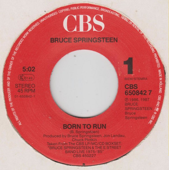 Bruce Springsteen & The E Street Band* -Born To Run
