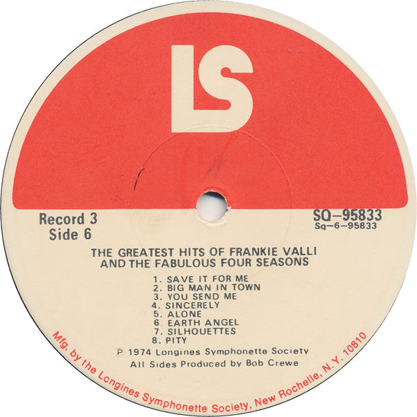 Frankie Valli And The Four Seasons* -The Greatest Hits Of Frankie Valli And The Fabulous Four Seasons