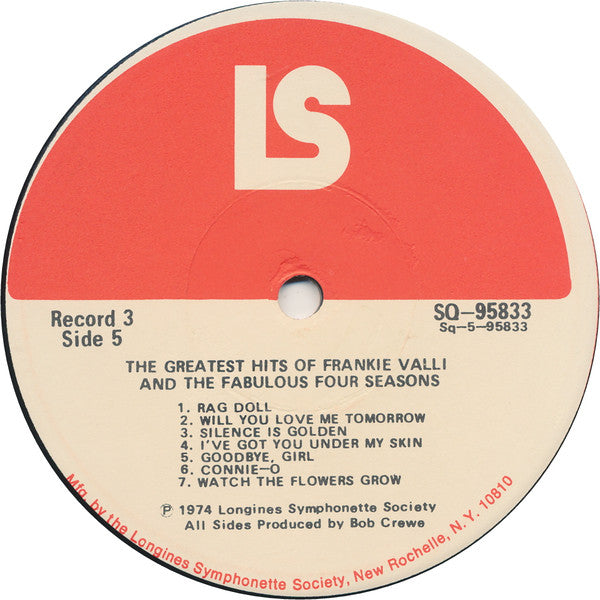 Frankie Valli And The Four Seasons* -The Greatest Hits Of Frankie Valli And The Fabulous Four Seasons