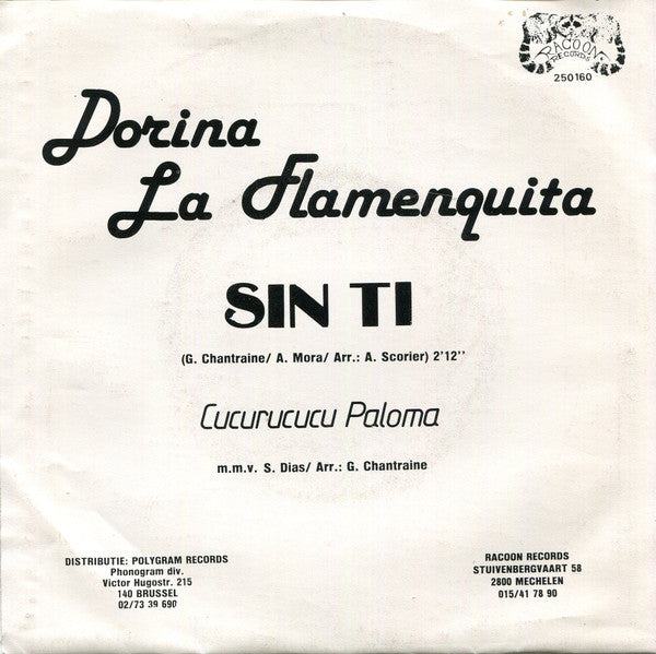 Dorina La Flamenquita -Sin Ti / Cucurucucu Paloma