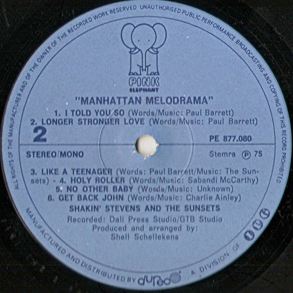 Shakin' Stevens And The Sunsets -Manhattan Melodrama