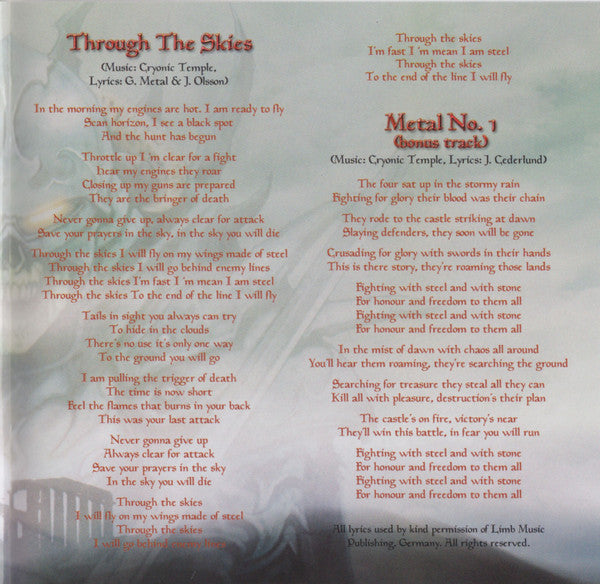 Cryonic Temple -Blood, Guts & Glory