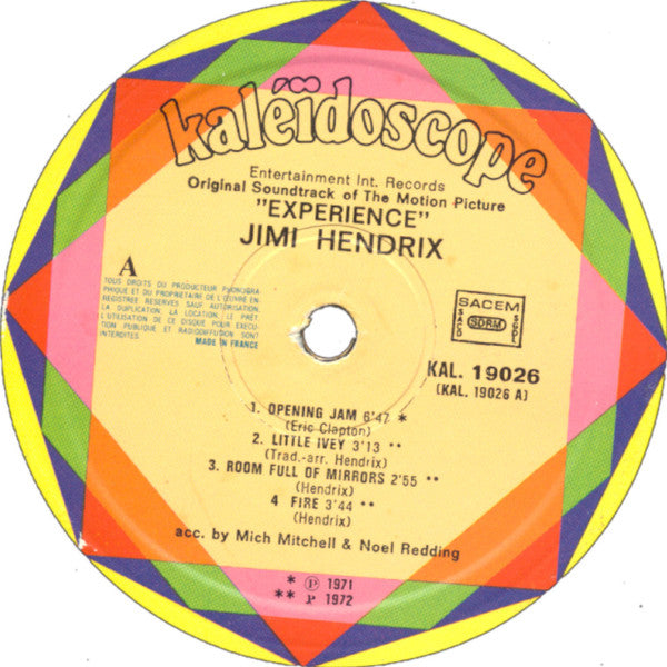 Jimi Hendrix - Original Soundtrack Of The Motion Picture "Experience"