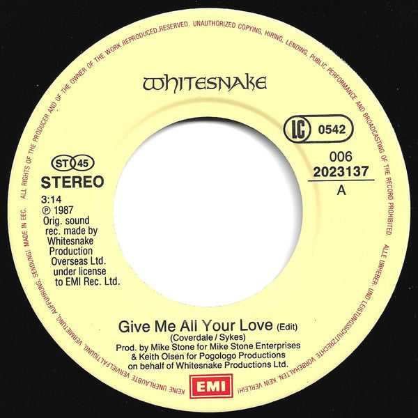 Whitesnake -Give Me All Your Love