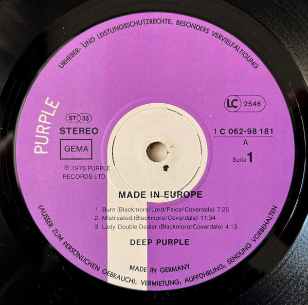 Deep Purple -Made In Europe