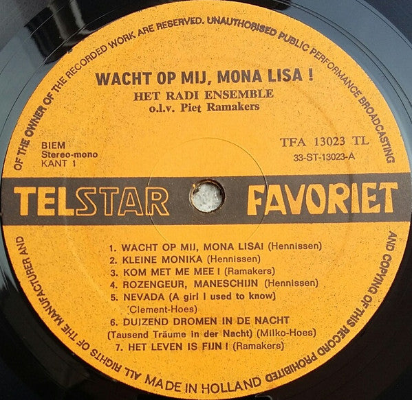 Het Radi-Ensemble -Wacht Op Mij Mona Lisa