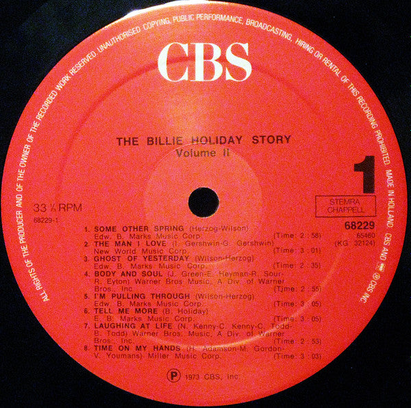 Billie Holiday -The Billie Holiday Story Volume II