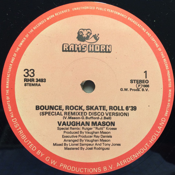 Vaughan Mason* - Bounce, Rock, Skate, Roll (Special Remixed Disco Version)