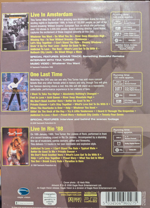 Tina Turner -Live In Amsterdam / Celebrate / Live In Rio