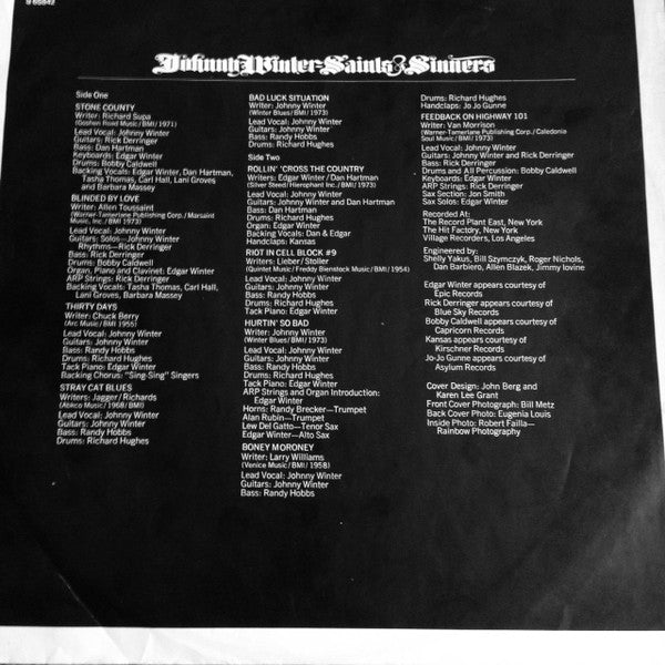 Johnny Winter -Saints & Sinners