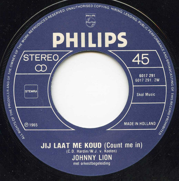 Johnny Lion -Sophietje / Jij Laat Me Koud
