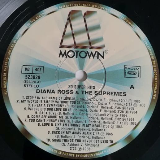 Diana Ross & The Supremes* -20 Super Hits